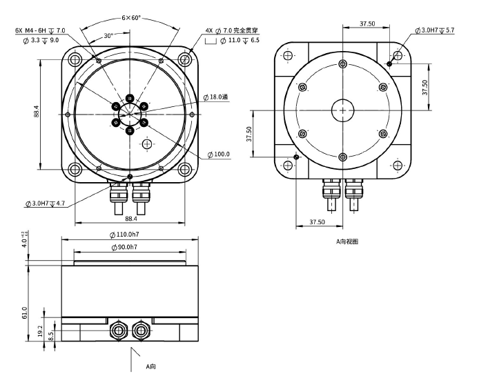 EDDR110-H65-MI外转子力矩电机