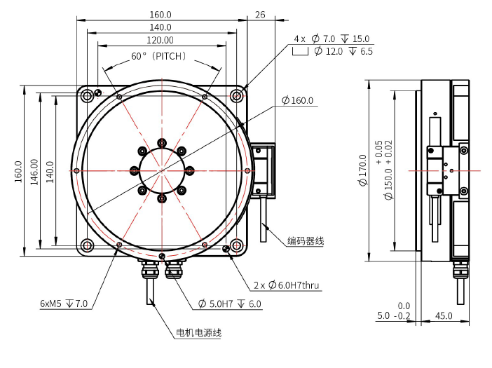 EDDR170-H50-015-CA010-0.5 角度转台